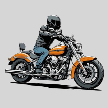 Cesur, şık bir motosiklet tasarımı içeren eşsiz ve havalı bir motosiklet vektör sanatı çizimi güçlü oranlarda ve keskin detaylarla