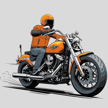 Cesur, şık bir motosiklet tasarımı içeren eşsiz ve havalı bir motosiklet vektör sanatı çizimi güçlü oranlarda ve keskin detaylarla