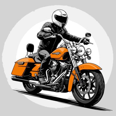 A unique and cool motorcycle vector art illustration featuring a bold, stylish motorcycle design with strong proportions and sharp details