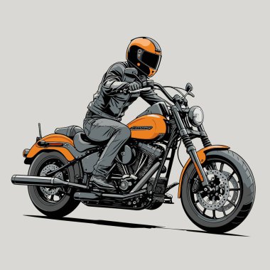 Cesur, şık bir motosiklet tasarımı içeren eşsiz ve havalı bir motosiklet vektör sanatı çizimi güçlü oranlarda ve keskin detaylarla