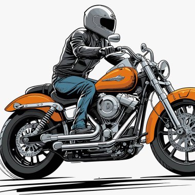 Cesur, şık bir motosiklet tasarımı içeren eşsiz ve havalı bir motosiklet vektör sanatı çizimi güçlü oranlarda ve keskin detaylarla