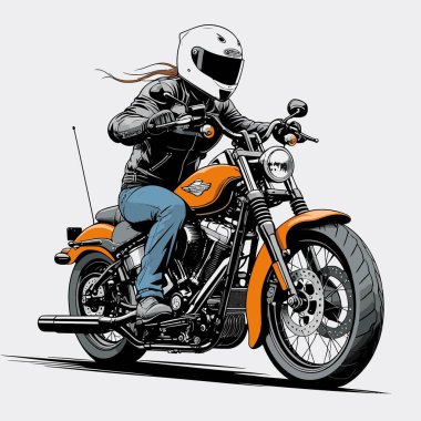 Cesur, şık bir motosiklet tasarımı içeren eşsiz ve havalı bir motosiklet vektör sanatı çizimi güçlü oranlarda ve keskin detaylarla