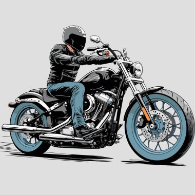 Cesur, şık bir motosiklet tasarımı içeren eşsiz ve havalı bir motosiklet vektör sanatı çizimi güçlü oranlarda ve keskin detaylarla