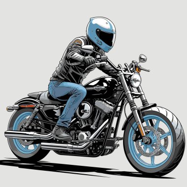 Cesur, şık bir motosiklet tasarımı içeren eşsiz ve havalı bir motosiklet vektör sanatı çizimi güçlü oranlarda ve keskin detaylarla