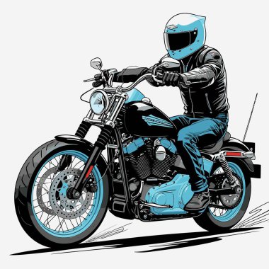 Cesur, şık bir motosiklet tasarımı içeren eşsiz ve havalı bir motosiklet vektör sanatı çizimi güçlü oranlarda ve keskin detaylarla