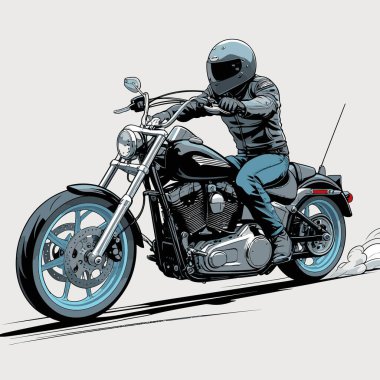 Cesur, şık bir motosiklet tasarımı içeren eşsiz ve havalı bir motosiklet vektör sanatı çizimi güçlü oranlarda ve keskin detaylarla