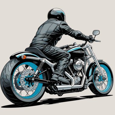 Cesur, şık bir motosiklet tasarımı içeren eşsiz ve havalı bir motosiklet vektör sanatı çizimi güçlü oranlarda ve keskin detaylarla