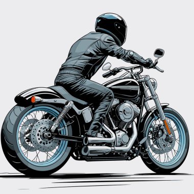 Cesur, şık bir motosiklet tasarımı içeren eşsiz ve havalı bir motosiklet vektör sanatı çizimi güçlü oranlarda ve keskin detaylarla