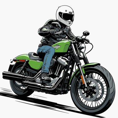 Cesur, şık bir motosiklet tasarımı içeren eşsiz ve havalı bir motosiklet vektör sanatı çizimi güçlü oranlarda ve keskin detaylarla