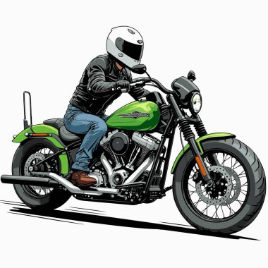 Cesur, şık bir motosiklet tasarımı içeren eşsiz ve havalı bir motosiklet vektör sanatı çizimi güçlü oranlarda ve keskin detaylarla