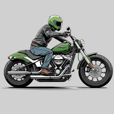 Cesur, şık bir motosiklet tasarımı içeren eşsiz ve havalı bir motosiklet vektör sanatı çizimi güçlü oranlarda ve keskin detaylarla