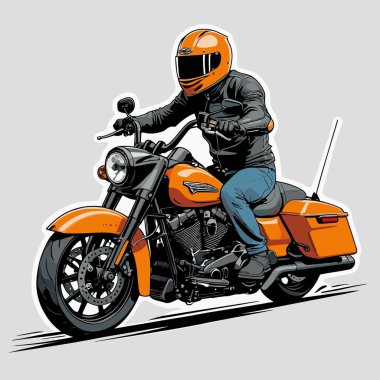 Cesur, şık bir motosiklet tasarımı içeren eşsiz ve havalı bir motosiklet vektör sanatı çizimi güçlü oranlarda ve keskin detaylarla