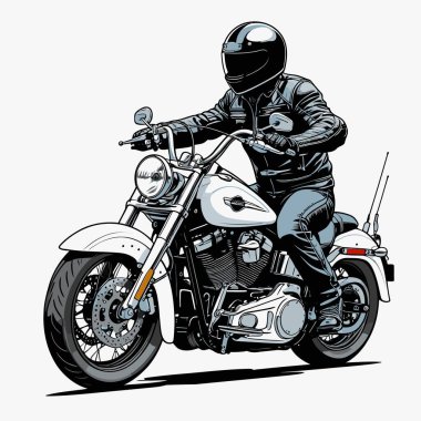 Cesur, şık bir motosiklet tasarımı içeren eşsiz ve havalı bir motosiklet vektör sanatı çizimi güçlü oranlarda ve keskin detaylarla