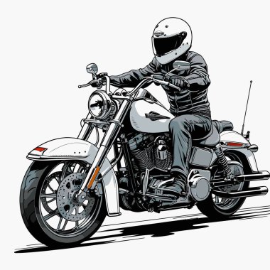 A unique and cool motorcycle vector art illustration featuring a bold, stylish motorcycle design with strong proportions and sharp details