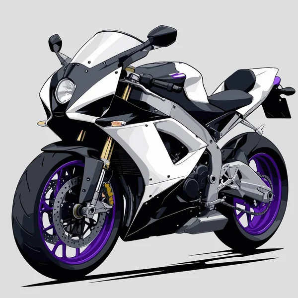 Cesur, şık bir motosiklet tasarımı içeren eşsiz ve havalı bir motosiklet vektör sanatı çizimi güçlü oranlarda ve keskin detaylarla
