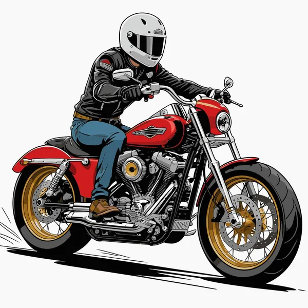 Cesur, şık bir motosiklet tasarımı içeren eşsiz ve havalı bir motosiklet vektör sanatı çizimi güçlü oranlarda ve keskin detaylarla