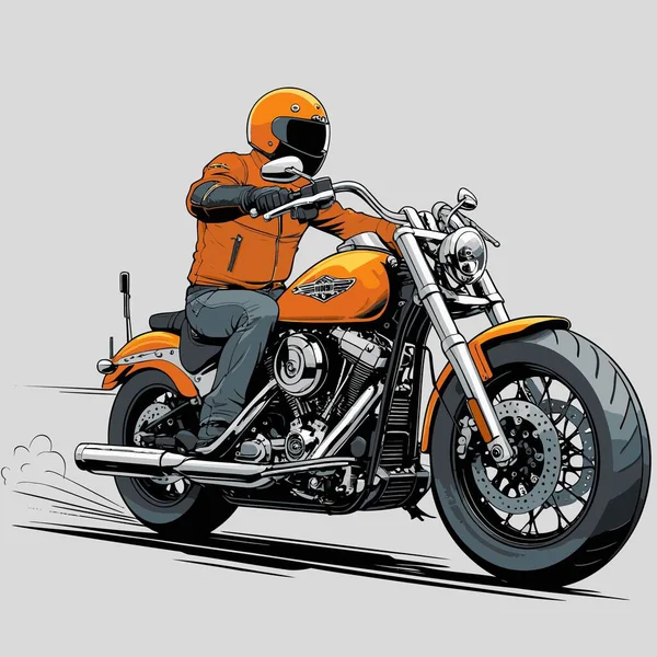 Cesur, şık bir motosiklet tasarımı içeren eşsiz ve havalı bir motosiklet vektör sanatı çizimi güçlü oranlarda ve keskin detaylarla