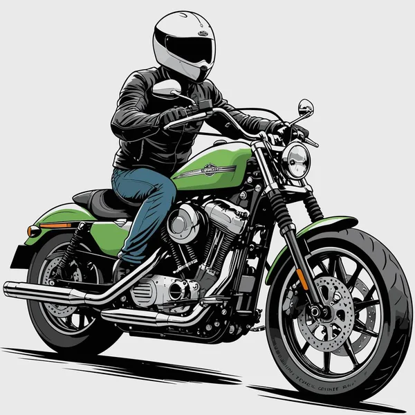 Cesur, şık bir motosiklet tasarımı içeren eşsiz ve havalı bir motosiklet vektör sanatı çizimi güçlü oranlarda ve keskin detaylarla