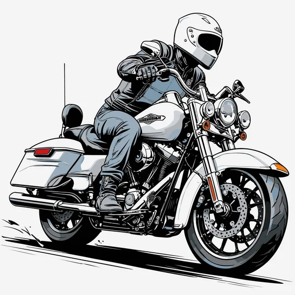 Cesur, şık bir motosiklet tasarımı içeren eşsiz ve havalı bir motosiklet vektör sanatı çizimi güçlü oranlarda ve keskin detaylarla