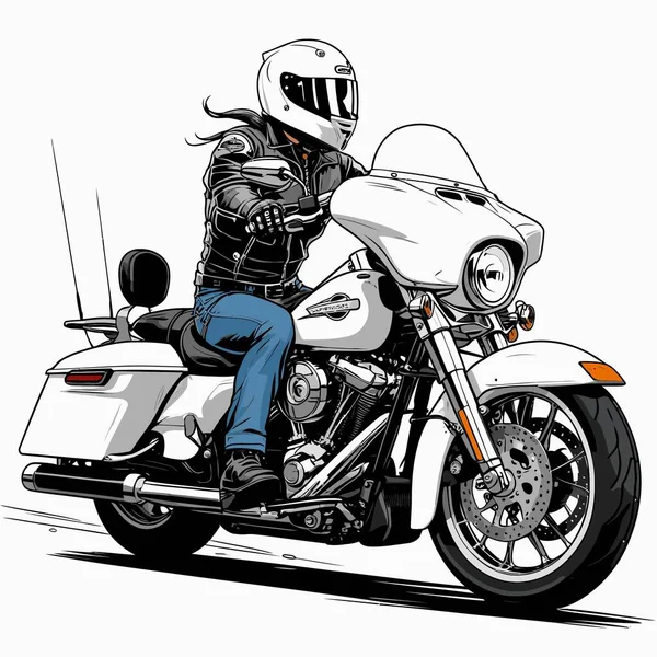 Cesur, şık bir motosiklet tasarımı içeren eşsiz ve havalı bir motosiklet vektör sanatı çizimi güçlü oranlarda ve keskin detaylarla