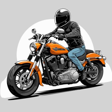 Cesur, şık bir motosiklet tasarımı içeren eşsiz ve havalı bir motosiklet vektör sanatı çizimi güçlü oranlarda ve keskin detaylarla