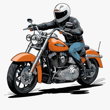 Cesur, şık bir motosiklet tasarımı içeren eşsiz ve havalı bir motosiklet vektör sanatı çizimi güçlü oranlarda ve keskin detaylarla