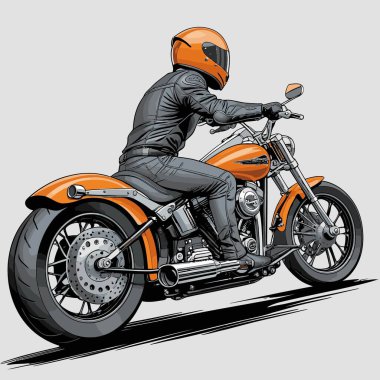 Cesur, şık bir motosiklet tasarımı içeren eşsiz ve havalı bir motosiklet vektör sanatı çizimi güçlü oranlarda ve keskin detaylarla