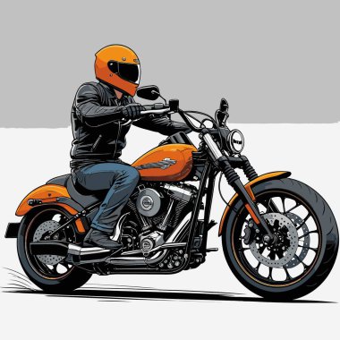 Cesur, şık bir motosiklet tasarımı içeren eşsiz ve havalı bir motosiklet vektör sanatı çizimi güçlü oranlarda ve keskin detaylarla