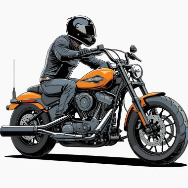 Cesur, şık bir motosiklet tasarımı içeren eşsiz ve havalı bir motosiklet vektör sanatı çizimi güçlü oranlarda ve keskin detaylarla