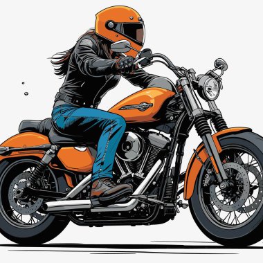 Cesur, şık bir motosiklet tasarımı içeren eşsiz ve havalı bir motosiklet vektör sanatı çizimi güçlü oranlarda ve keskin detaylarla