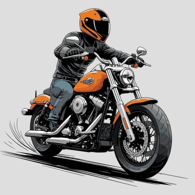 Cesur, şık bir motosiklet tasarımı içeren eşsiz ve havalı bir motosiklet vektör sanatı çizimi güçlü oranlarda ve keskin detaylarla