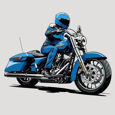 Cesur, şık bir motosiklet tasarımı içeren eşsiz ve havalı bir motosiklet vektör sanatı çizimi güçlü oranlarda ve keskin detaylarla