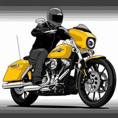 Cesur, şık bir motosiklet tasarımı içeren eşsiz ve havalı bir motosiklet vektör sanatı çizimi güçlü oranlarda ve keskin detaylarla