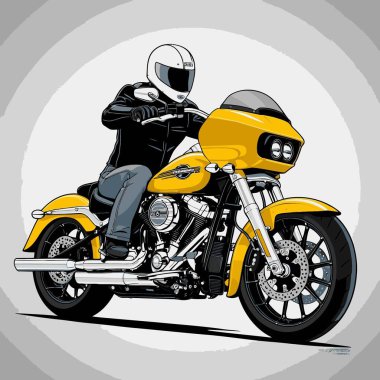 Cesur, şık bir motosiklet tasarımı içeren eşsiz ve havalı bir motosiklet vektör sanatı çizimi güçlü oranlarda ve keskin detaylarla