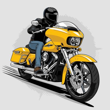 A unique and cool motorcycle vector art illustration featuring a bold, stylish motorcycle design with strong proportions and sharp details