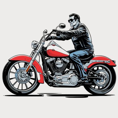 A unique and cool motorcycle vector art illustration featuring a bold, stylish motorcycle design with strong proportions and sharp details