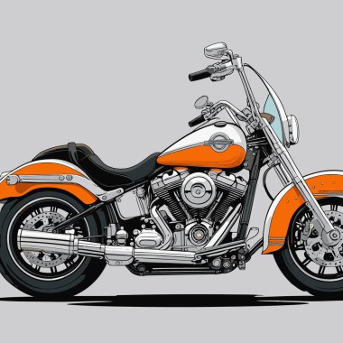 A unique and cool motorcycle vector art illustration featuring a bold, stylish motorcycle design with strong proportions and sharp details