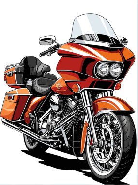 Cesur, şık bir motosiklet tasarımı içeren eşsiz ve havalı bir motosiklet vektör sanatı çizimi güçlü oranlarda ve keskin detaylarla