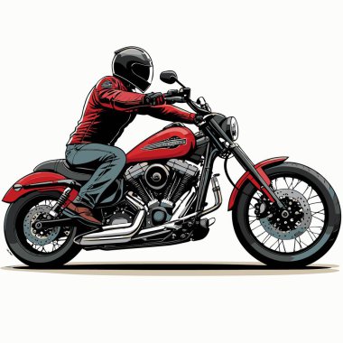 Cesur, şık bir motosiklet tasarımı içeren eşsiz ve havalı bir motosiklet vektör sanatı çizimi güçlü oranlarda ve keskin detaylarla