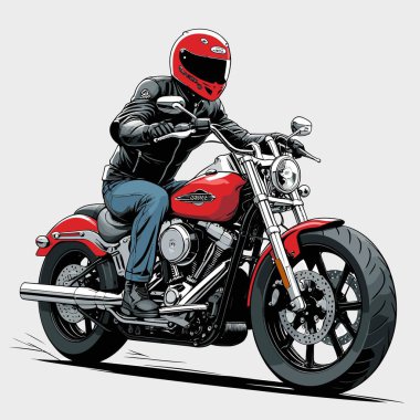 Cesur, şık bir motosiklet tasarımı içeren eşsiz ve havalı bir motosiklet vektör sanatı çizimi güçlü oranlarda ve keskin detaylarla