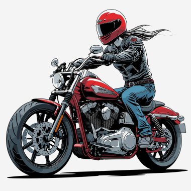 Cesur, şık bir motosiklet tasarımı içeren eşsiz ve havalı bir motosiklet vektör sanatı çizimi güçlü oranlarda ve keskin detaylarla