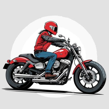 Cesur, şık bir motosiklet tasarımı içeren eşsiz ve havalı bir motosiklet vektör sanatı çizimi güçlü oranlarda ve keskin detaylarla