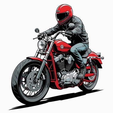 Cesur, şık bir motosiklet tasarımı içeren eşsiz ve havalı bir motosiklet vektör sanatı çizimi güçlü oranlarda ve keskin detaylarla