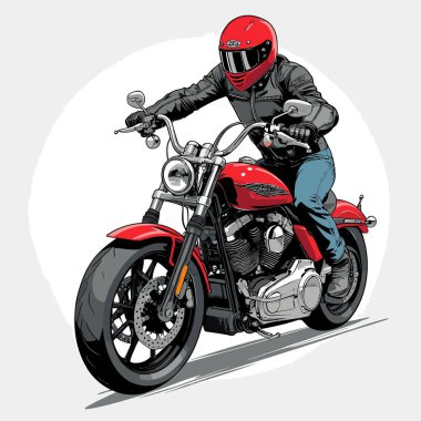 Cesur, şık bir motosiklet tasarımı içeren eşsiz ve havalı bir motosiklet vektör sanatı çizimi güçlü oranlarda ve keskin detaylarla