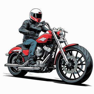 Cesur, şık bir motosiklet tasarımı içeren eşsiz ve havalı bir motosiklet vektör sanatı çizimi güçlü oranlarda ve keskin detaylarla