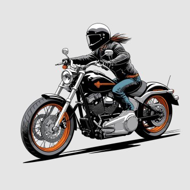 Cesur, şık bir motosiklet tasarımı içeren eşsiz ve havalı bir motosiklet vektör sanatı çizimi güçlü oranlarda ve keskin detaylarla