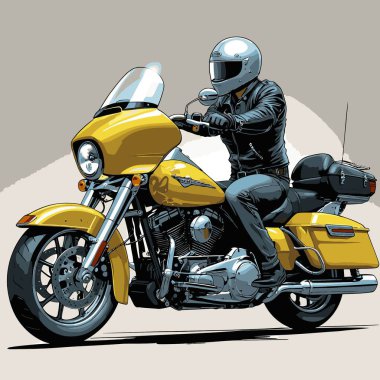 Cesur, şık bir motosiklet tasarımı içeren eşsiz ve havalı bir motosiklet vektör sanatı çizimi güçlü oranlarda ve keskin detaylarla