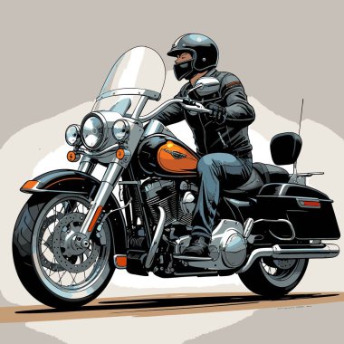 Cesur, şık bir motosiklet tasarımı içeren eşsiz ve havalı bir motosiklet vektör sanatı çizimi güçlü oranlarda ve keskin detaylarla