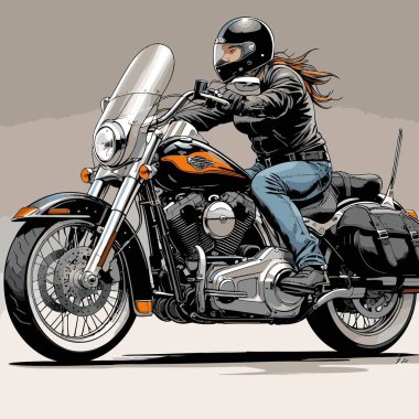 Cesur, şık bir motosiklet tasarımı içeren eşsiz ve havalı bir motosiklet vektör sanatı çizimi güçlü oranlarda ve keskin detaylarla