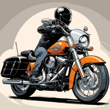 Cesur, şık bir motosiklet tasarımı içeren eşsiz ve havalı bir motosiklet vektör sanatı çizimi güçlü oranlarda ve keskin detaylarla
